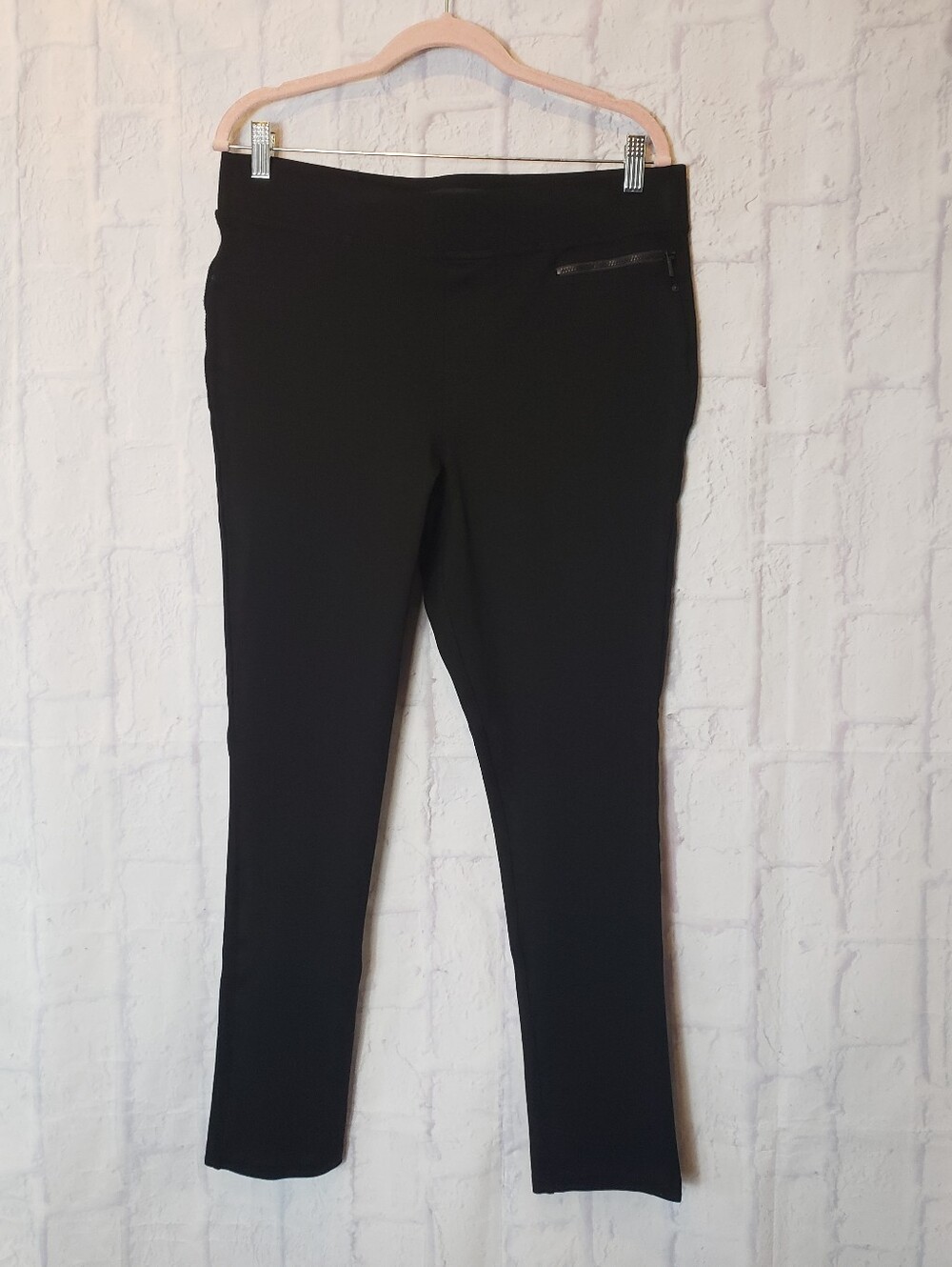 DKNY JEANS Black Pull-On Ponte Ankle Pants Large